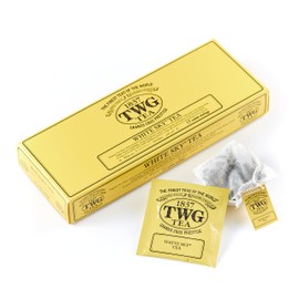 TWG Tea - White Sky Tea - White Tea - Ylang Ylang Flowers - 15 Hand Sewn Cotton Tea Bags - Gift Set