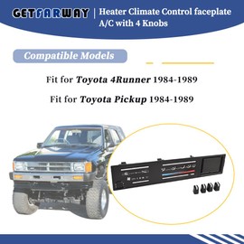 Getfarway Air Conditioning Dash Heater Climate Control Faceplate A/C Panel with 4 Knobs 55519-89143 Compatible with Toyota 4Runner│Pickup 1984 1985 1986 1987 1988 1989
