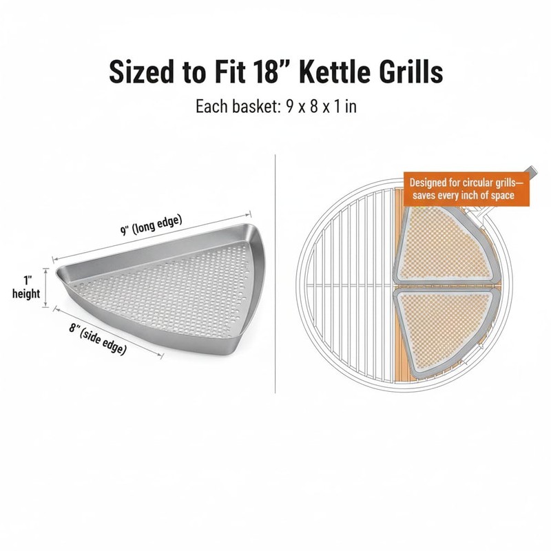 BBQ Grill Basket for Kettle Grills The Kettle Grill Accessories