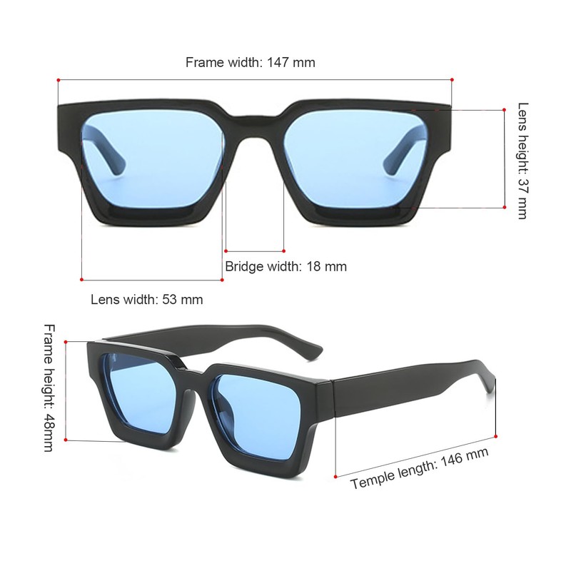 JCTAIFOO Vintage Rectangle Sunglasses for Women Men Retro Rectangular Chunky