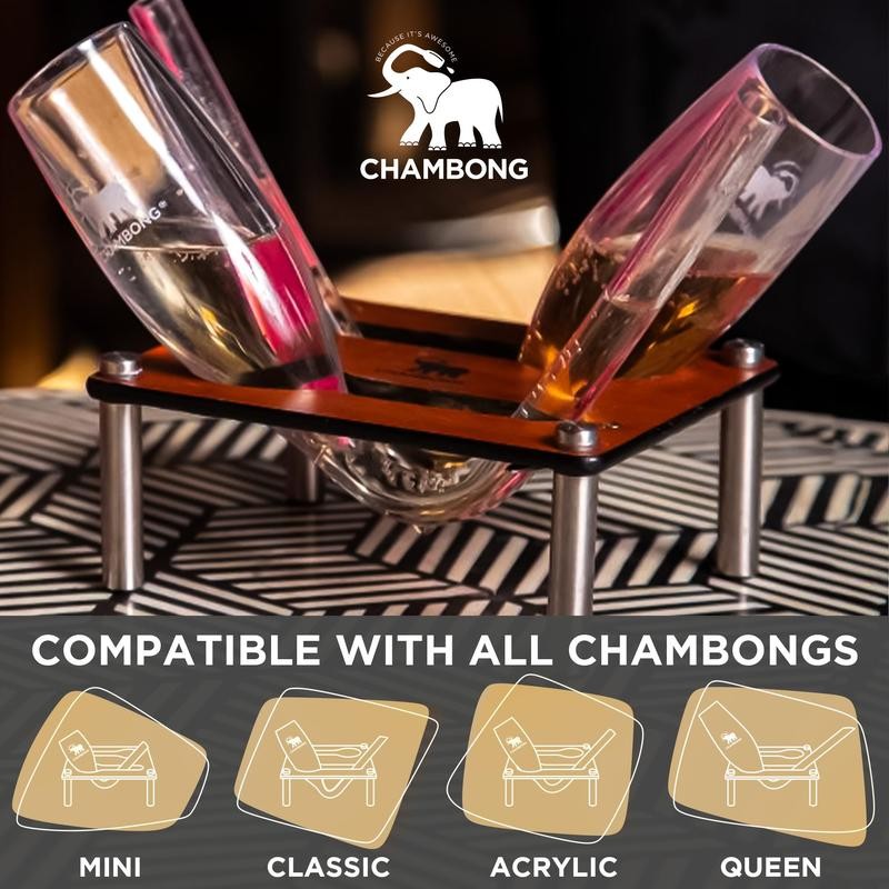 Chambong Holder for Easy Refills - Premium Wood Stand Holds