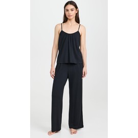 Eberjey Women's Gisele Tencel Modal Cami & Pant PJ Set, Black, S