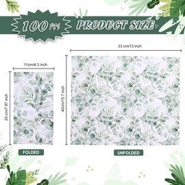 100Pcs Disposable Greenery Guest Napkins Paper Disposable Hand Towels Green Leaves Decorative Paper Dinner Hand Napkin for Bathroom Baby Shower Party Supplies Table Decor