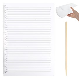 1 PCS Plastic A4 Straight Line Stencil Template, 11.7"× 8.1" Clear Spacing Line Writing Calligraphy Stencils Measuring Ruler Template Envelope Journal Supplies for Scrapbooking Lettering Drawing (2)
