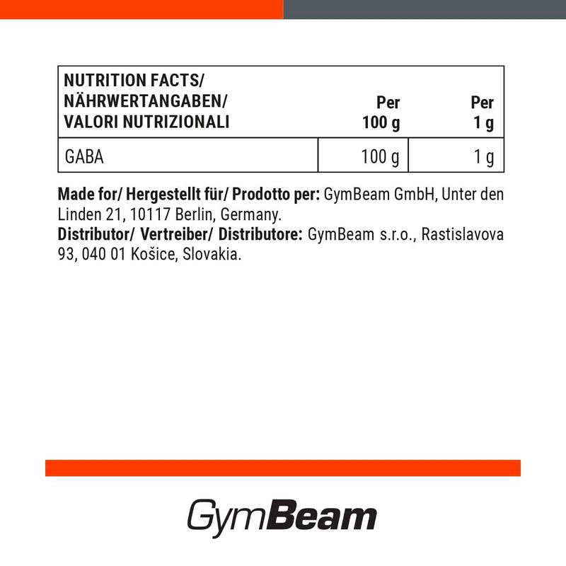 GymBeam GABA Powder - Gamma Aminobutyric Acid, Nootropics for Effective