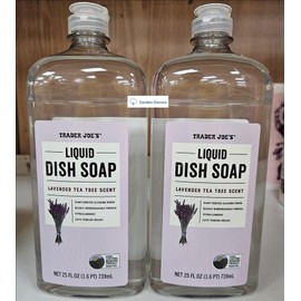 Generic Trader Joe’s Liquid Dish Soap Lavender Tea Tree Scent 25fl oz 739ml (Two Bottles)