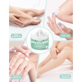 Crema de urea 40 por ciento para pies más 2 % de ácido salicílico 5.29 oz || Crema para Pies y Crema para Manos Fuerza Máxima con Ácido Hialurónico, Á