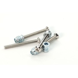 Nickel Plated Bolt-On Neck Guitar Screws and Inserts for Strat, Tele and Bass, Various Sizes, 40 mm, M4 (4 mm), Nickel, M4-40 mm