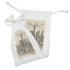 Lunarable City Fabric Pouch Set of 2, Hong Kong Sketch