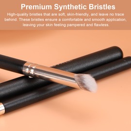 TEOYALL Mini Nose Contour Brush, Synthetic Under Eye Concealer Brush for Blending Setting Buffing with Liquid, Cream and Powder Cosmetic (370S)