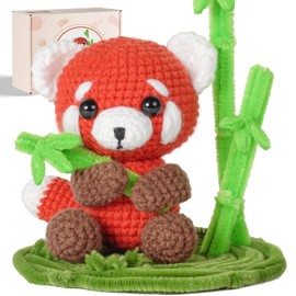 Gipony Gipony Crochet Kit for Beginners, Crochet Animal Kits, Amigurumi Crocheting Kit for Starters, Learn to Crochet with Step-by-Step Video Tutorials, Beginner Crochet Kit for Adults(Panda)