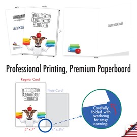 NobleWorks Assortment Pack of 3 Teacher Thank You Greeting Cards with Envelopes (3 Designs, 1 Each) Teacher's Pets VC8459TTG-C1x3