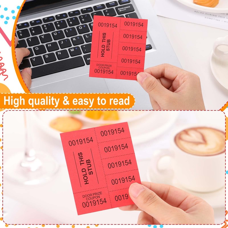 Kosiz 504 Sheets 5 Bid Raffle Ticket with Different Numbers