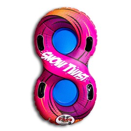 Flexible Flyer 57" Snow Twist Inflatable Tube Sled - 2-Person Pool Float and Snow Tube for Year Round Fun - Heavy Duty Double Sled with Handles for Kids and Adults