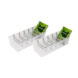 BranQ - Home essential Spice Jars, Kitchen Organiser, Set of 2 Transparent BPA-free, plastic polypropylene, 30.7 x 11.3 x 8 cm (L x W x H), 2