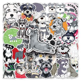 Pack of 50 Schnauzer Stickers Car Laptop Phone Guitar Skateboard Motorcycle Bicycle Snow Arry Stickers Set Vinyl Waterproof Aesthetic Stickers for Teenagers Children Adults