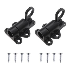 EMSea 2X Black Solid Aluminum Alloy Automatic Spring Loaded Barrel Slide Bolt Latch with 8pcs Mounting Screws for Door Window Shed Gate Toilet Bedroom