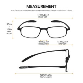 Calabria TR191 Flexie Sport Bendable Reading Glasses +2.75 Black 3 Pack Men Women Single Power Readers Flexible Italy Design