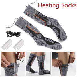 Unbranded 3.7v Rechargeable Battery Heated Warm Socks For Men Women Washable Electric Sock
