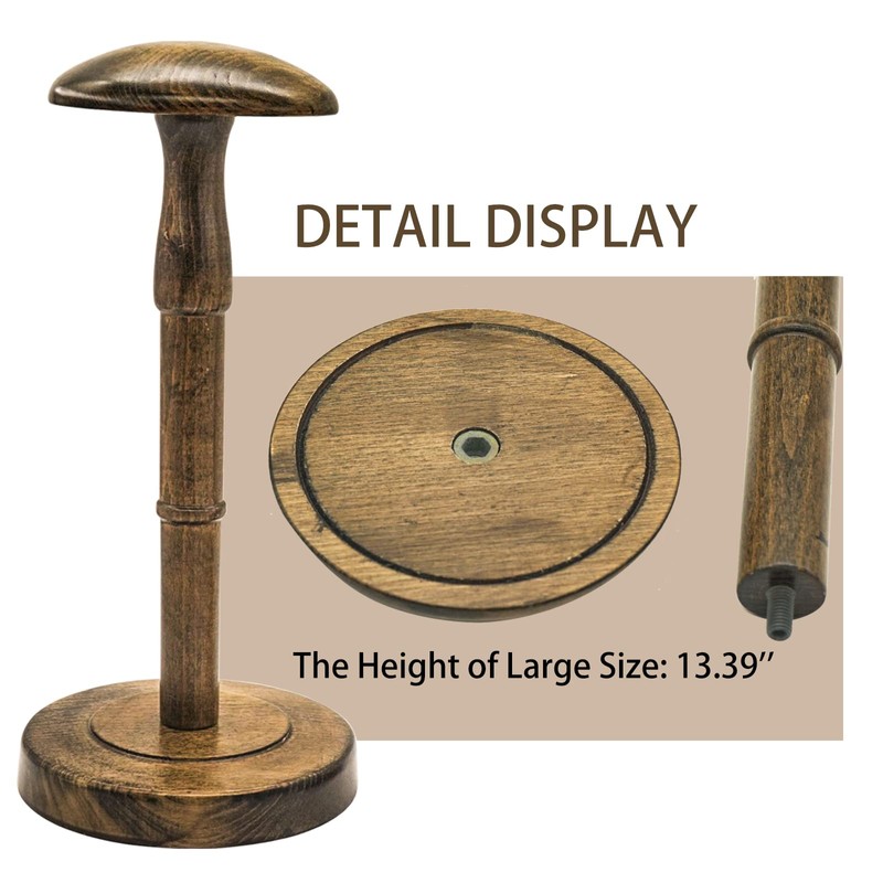 HAIBEIR Freestanding Hat Stand, Tabletop Hat Rack, Wood Display Stand