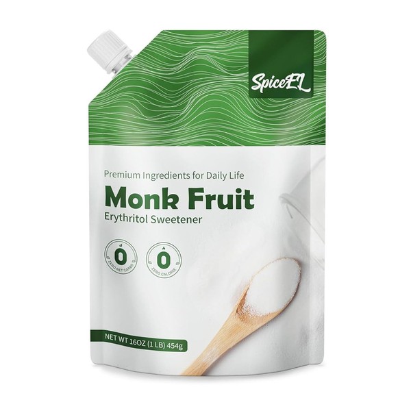 SPICEEL Value-Size Monk Fruit Sweetener with Erythritol | Bulk White