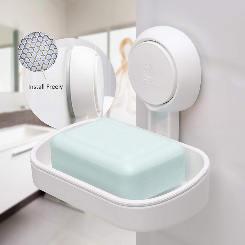 LEVERLOC Soap Holder Suction Cup NO-Drilling & Removable Suction Soap