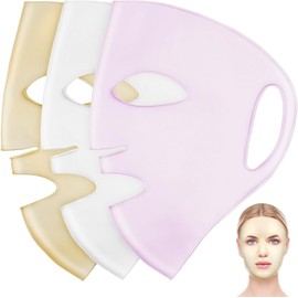Vaguelly 3piezas Cubiertas de Mascarilla Facial de Silicona Reutilizables con Diseño para Mujeres Previenen Evaporación de Esencia y Mejoran Absorción Suaves y Seguras para Spa y Viaje