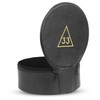 33RD DEGREE SCOTTISH RITE CROWN CAP CASE -IMITATION BLACK LEATHER