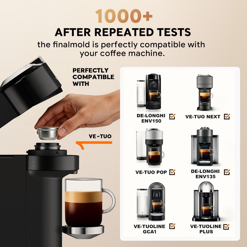 Stainless Steel Reusable Coffee Pods 2.7oz/80ml Refillable Coffee Capsules Compatible