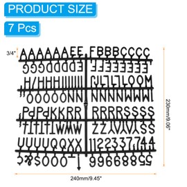 PATIKIL 3/4 Inch Letter Board Letters Only, 7 Pcs 1029 Felt Letters for Letter Boards Universal for Changeable Plastic Letter Board Message Board, Black