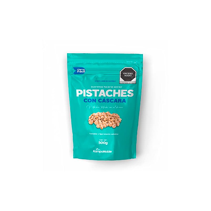 KampoNoble Pistaches Tostados y Salados con Cáscara sin Aceites sin