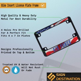 Sign Destination Metal Bike License Plate Frame Sky Soldiers 173Rd Airborne Brigade Motorcycle Tag Holder Black 4 Holes One Frame