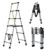 5+6 Steps(5.6ft + 6.6ft) Telescoping Ladder, A-Frame Portable Folding Multi-Purpose