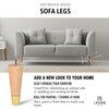 4 inch Ash Wood Furniture Legs with Gold Caps, LAVANE