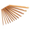 12Pcs Crochet Hook Cylindrical Carbonized Bamboo Needles Kit Sweater Knitting