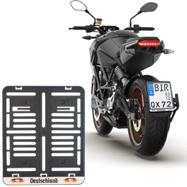 1 x License Plate Holder with 3D Germany Flag Stripes for Number Plates in Format 180 x 200 mm 18 x 20 cm for Motorcycle and Scooter (with 3D Germany Flag Stripes)