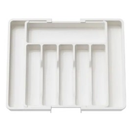 Extensible Organizador Cubiertos Para Cajon Multifuncional Color Blanco