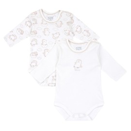 Chicco Unisex Cotton Long Sleeve Midleg Bottone Bodysuit, White, 0-3 months