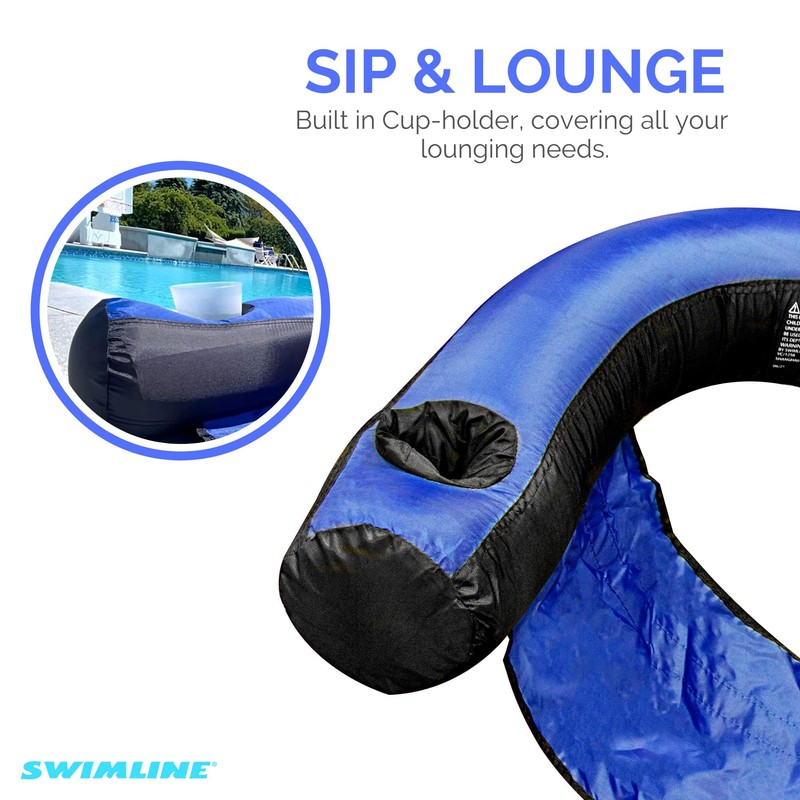 SWIMLINE ORIGINAL Fabric Covered U-Seat Inflatable Pool Lounger | With