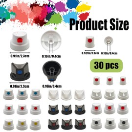 30 Pack Spray Can Nozzle for Male Cans Bottle Nozzle Replacement - Spray Can Tips - for DIY Paint Art Street Art and Home Improvement