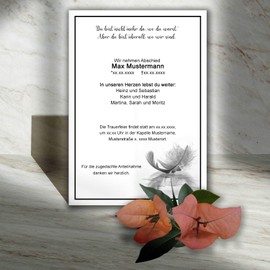 25 x Mourning Paper DIN A4 Motif, Black Mourning Frame with Feather, Letter Paper Mourning 297 x 210 mm, 90 g/m² Condolence Paper Trauer Papiere by GUSTAV NEUSER