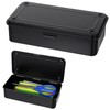 Steel Storage Box with Hinged Lid, 2 Pack Metal Container