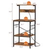 SUPERJARE Kitchen Bakers Rack with Power Outlet, Coffee Bar Table