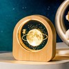 LED Galaxy Crystal Ball with Wooden Base for Home Decor