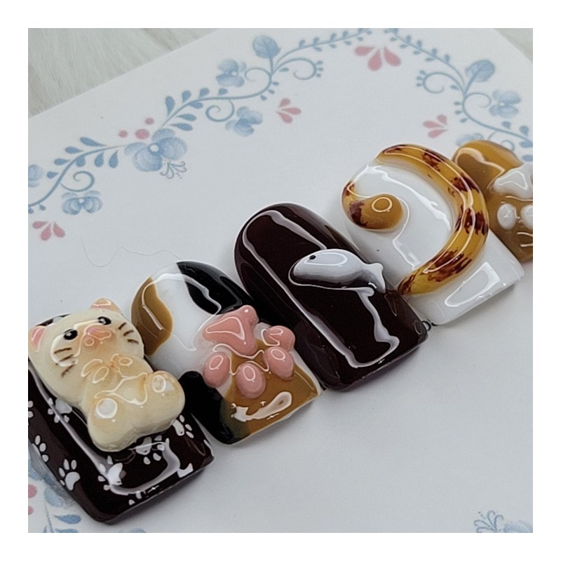 Nyannyang Pad Handmade Nail Tips - Water Drop / 냥냥