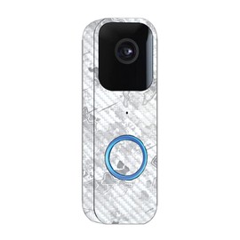 MightySkins Carbon Fiber Skin Compatible with Blink Video Doorbell - Viper Snow | Protective, Durable Textured Carbon Fiber Finish | Easy to Apply and Change Styles | Made in The USA