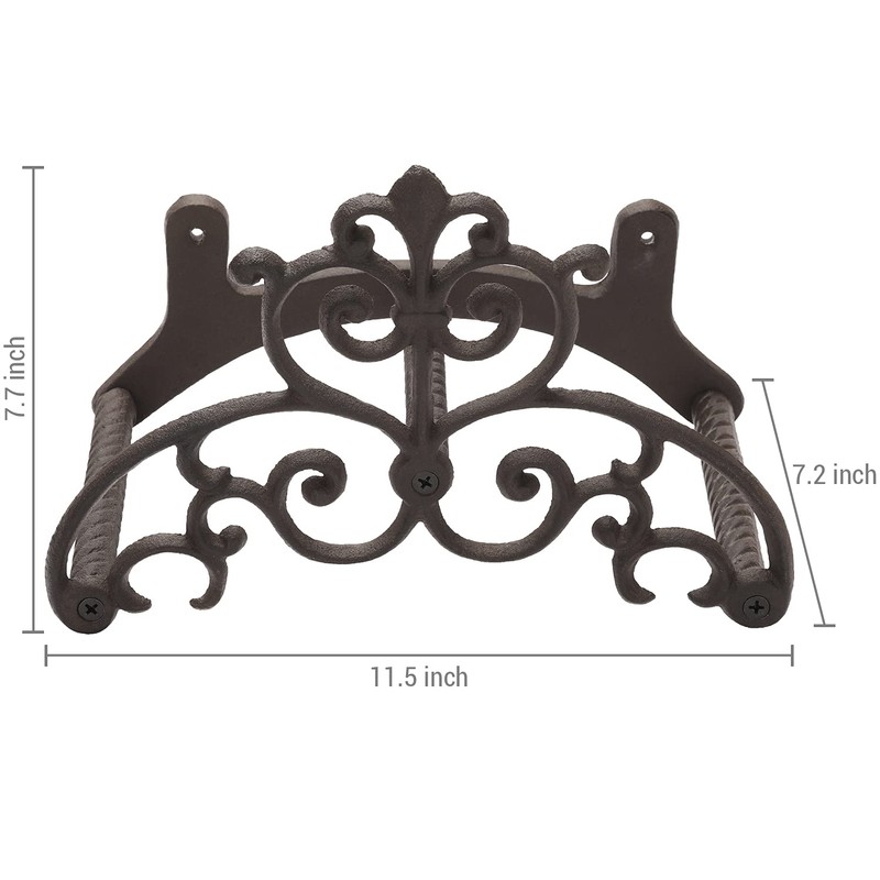 MyGift Brown Heavy Duty Cast Iron Outdoor Garden Hose Hanger