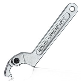 LEONTOOL Adjustable C-Spanner Hook Wrench, Rotating C-Pin Spanner, Multi-Functional Adjustable 19-51mm, Round Head, CR-V Steel, Hook, Lock Nut Wrench, Crescent, Ring Nut, Tightening, Loosening, Work