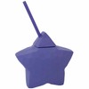 Purple Star-Shaped Plastic Cup with Straw - 2 oz (1