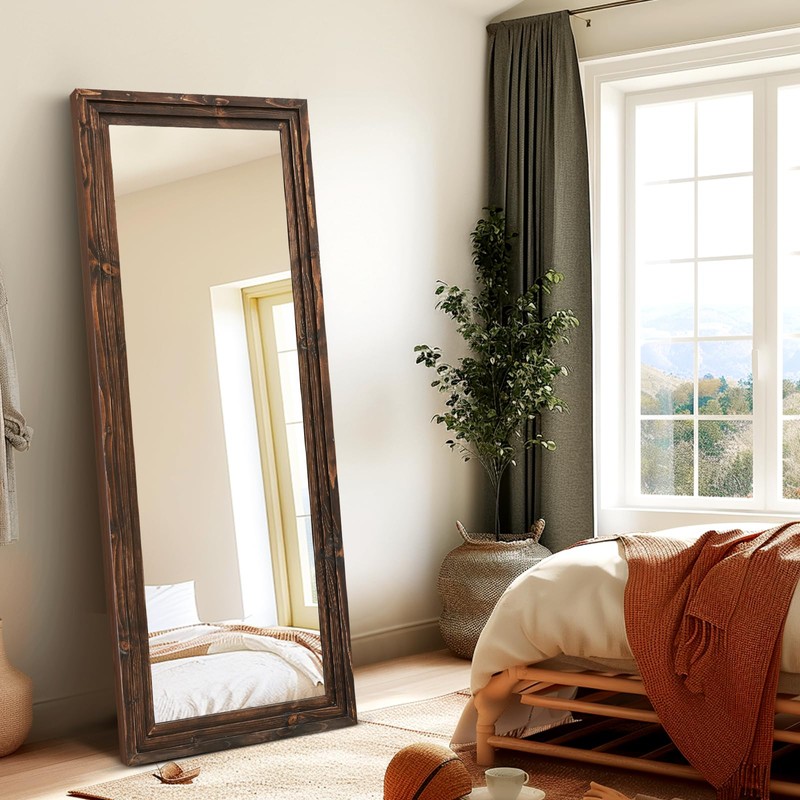 ABSWHLM Full Length Mirror 58"x22" Solid Wood Frame Floor Large